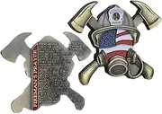 Firefighter Challenge Coin with Maltese Cross - A Tribute to Valor and Service 0.44mm, Bronze