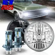 fits 67-1972 Chevy C10 Pair 7 inch LED Headlights Round DOT Approved Hi/Lo Lamp