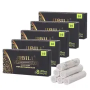 JIBILL 8mm Pipe Filters Total 50 Pcs Activated Carbon Filters For Tobacco Pipe
