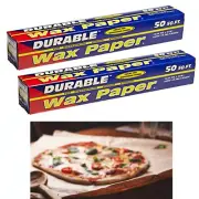 2 Rolls Wax Paper Nonstick Baking Pan Liner Oven Cooking 12"X50Ft