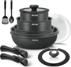 Induction Cookware Set 13 Pieces, Non Stick Pots and Pans Set with Detachable Ha