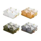 Divided Serving Dishes, 4 Compartments, Dried Fruit Plate, Multifunctional Snack
