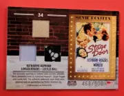 LUCILLE BALL WORN RELIC SWATCH CARD #d468/500 KATHERINE HEPBURN GINGER ROGERS