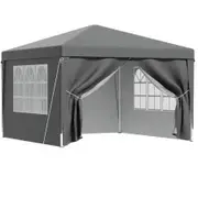 Instahut Gazebo 3x3 Pop Up Marquee Folding Tent Wedding Gazebos Camping Outdoor Shade Canopy Gray