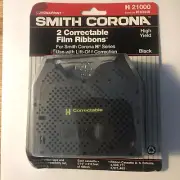 New Genuine Smith Corona H Series 21000 Correctable Typewriter Ribbon (2 pack)