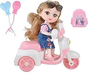 My Girl 6.5 INCH Girl Doll PLAYSET - Motor Bike Fun - 6.5 INCH Doll with Lovely face and Soft Long Hair Wearing Outfit. Doll Body Built in 13 Joints for Posture. Good Toys and Gift idea for Kids