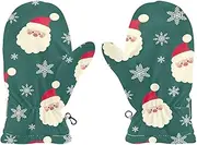 [GAIGEO] Winter Gloves Cute Santa Snowflake Green, Warm Winter Kids Mittens, Soft Cotton Lining for Festivals Gifts, Cute Santa Snowflake Green, Medium, Cute Santa Snowflake Green, Medium