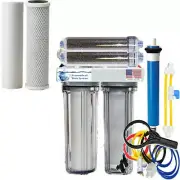 RO/DI REVERSE OSMOSIS AQUARIUM/REEF SYSTEM DUAL DI 5 STAGE FLUSH VALVE 100 GPD