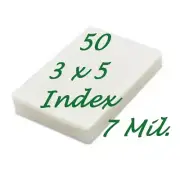 3 x 5 50 PK 7 Mil Laminating Pouches Sheets 3-1/2 x 5-1/2 File Index X-CLEAR