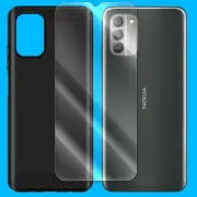 Premium 9H Screen Protector Carbon Fiber Case for Nokia G400 5G N1530DL T-Mobile