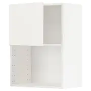 METOD wall cabinet for microwave oven, white/Voxtorp matt white, 60x37x80 cm