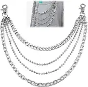 [cxxtkcxxlc] Stylish trouser chain, 4-layer jeans chain, trouser chain for men and women, perfect for punk, goth and hip-hop fashion accessories, Allgemein, Plastic, No Gemstone