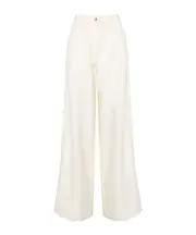 Blended back bag casual pants 2 White
