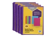 4PK Marbig 20-Pocket A4 Refillable Clearview Display Book - Translucent Purple
