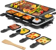 Raclette Table Grill, Indoor Grill Korean BBQ Grill Electric Griddle, 2 in 1 Ele