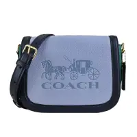 在飛比找博客來優惠-COACH SADDLE 壓印馬車LOGO撞色荔枝紋牛皮馬鞍