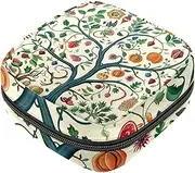 Period Bag,Sanitary Napkin Storage Bag,Cartoon Tree Floral Fruit,Tampon Holder for Purse