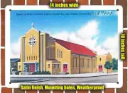 METAL SIGN - New Jersey Postcard - Queen of Martyrs Catholic Church, Second Ave