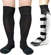 Walking Boot Socks Replacement Sock Liner for Orthopedic Boot Walker Brace, Cast Socks for Fracture Boot Surgical leg Cover Black 2 Pairs