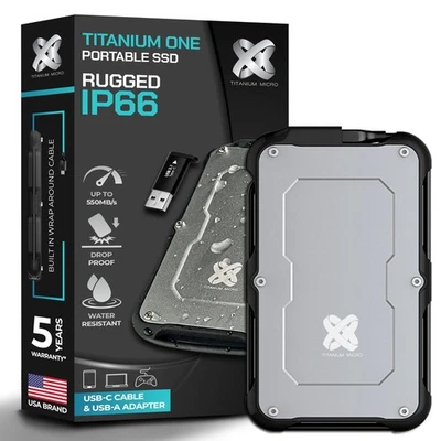 Titanium One Portable External SSD 500GB/1TB/2TB/4TB/8TB USB 3.2 Gen 2 IP66