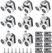 Byttlerom 8Pcs Curved Shower Door Rollers Shower Glass Door Rollers Replacement Shower Door Wheels for Curved Bathroom