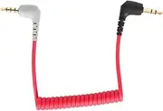 3.5mm Male to Male Coiled Right Angle Microphone Patch Cord for RODE SC7, Videomicro, Wireless Go, Videomic Pro,Smartphones, Plug and Play, Lossless Sound and
