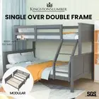 KINGSTON Bunk Bed Double Single Frame Timber Pine Solid Kids Bed Furniture