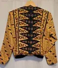 NWT Vintage ANA MORI Indonesian Batik Beaded Jacket Beige Asian Art to Wear OSFA