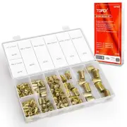 TOPEX 150 PCS Rivet Nut Bolt Steel Rivets Tool Flange Blind Nutserts Flat M3-M12