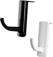 GAROZATION 2pcs Self Adhesive Headphone Holder Hooks Durable Headset Rack for Home Cafe Black White Hanger for Easy Access and Protection of Headphones
