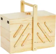 New Wood Sewing Box Organizer with 3Tier Drawers for Craft Tools 12.6x5.9x8.3 In