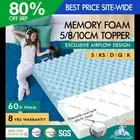 STARRY EUCALYPT Memory Foam Mattress Topper 5/8/10cm Airflow Gel Bamboo Cover