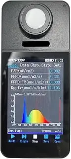 HPCS330P Spectrometer Light Spectrum Analyzer PPFD PAR Meter Wireless Connection High Sensitivity, Low Error(330P with Screen)