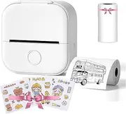 Print Pod Mini Printer - Fast Portable Thermal Printer, Wireless Bluetooth Photo and Sticker Printer for DIY Scrapbook (White)