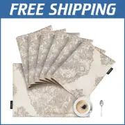 Opulent Double-Layered Placemats, Set of 6, 12x18in for Chic Table Settings