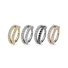 Double Lined Micro CZ Hoop Nose Ear Lip Cartilage Helix Daith Rook Tragus Rings