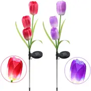 Solar Powered LED Tulip Flower Outdoor Garden Decoration