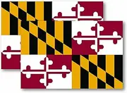 State of Maryland Flag Vinyl Decal Bumper Sticker for Cups, Tumblers, Cars, Vehicles, Laptop, Windows, Trucks, and Coolers 5" x 3.3" (2)