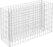 'vidaXL Rectangular Gabion Raised Bed - Durable & Weather-Resistant Galvanised Steel Planter, 90x30x60 cm, Silver