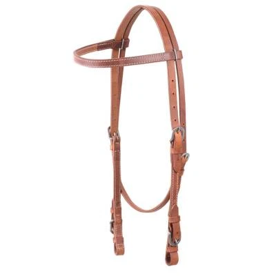 Cashel Harness Leather Stitched Browband Headstall - Buckle Ends Null Null