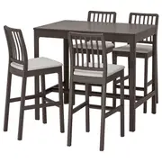 EKEDALEN / EKEDALEN bar table and 4 bar stools, dark brown/Orrsta light grey, 120 cm