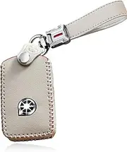 HIBEYO Leather Key Fob Case Protection for Nissan Rogue Rogue Select Rogue Sport Sylphy Pulsar Sentra Keychains Accessories