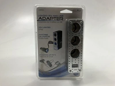 Custom Accessories 23600 12V Lighted Aluminum Triple Socket With USB