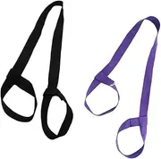 2-Piece Yoga Mat Sling Cotton Multi-use Exercise Mat Carrier Stretching Strap
