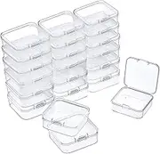 24 Pack Small Clear Plastic Beads Storage Box,Containers Dividers Box,for Storage of Small Items, Crafts, Jewelry, Hardware.