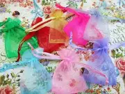 100 Drawstring Organza Gift Bag 2x3" Small Wedding Favor Pouch NO1-Pick 14 Color