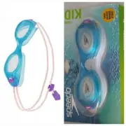 Speedo Kids' Ages 3-6 Best Fitting Goggle Glide with Comfort Bungee Strap Blue
