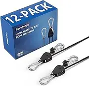 Fondwell 1/8" Adjustable Grow Light Hangers: 12 Pack of Ratchet Rope Tie Downs - Small Ratchet Straps for Various Hanging and Strapping
