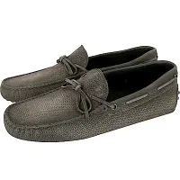 在飛比找Yahoo奇摩購物中心優惠-TOD’S Gommino 壓紋麂皮綁帶休閒豆豆鞋(男鞋/棕