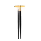 NEW Cutipol Goa Matte Black & 24k Gold Plate Chopstick Set With Rest 3pce